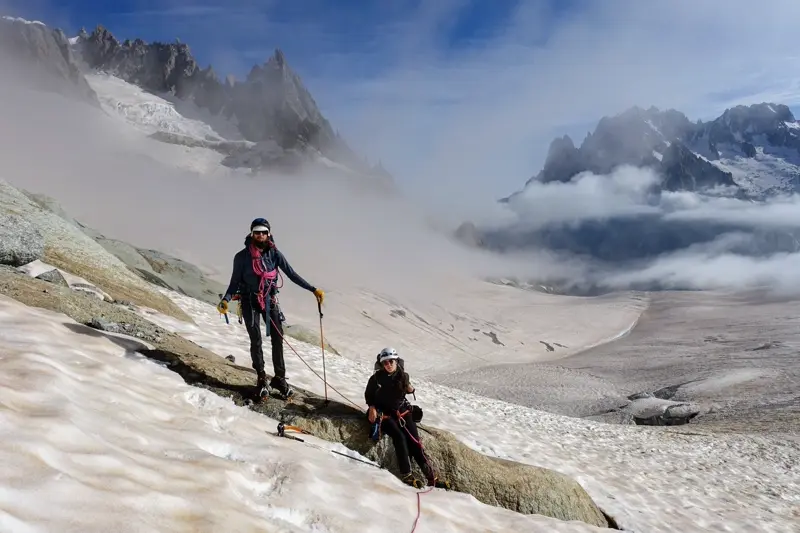 On the Glacier du Géant