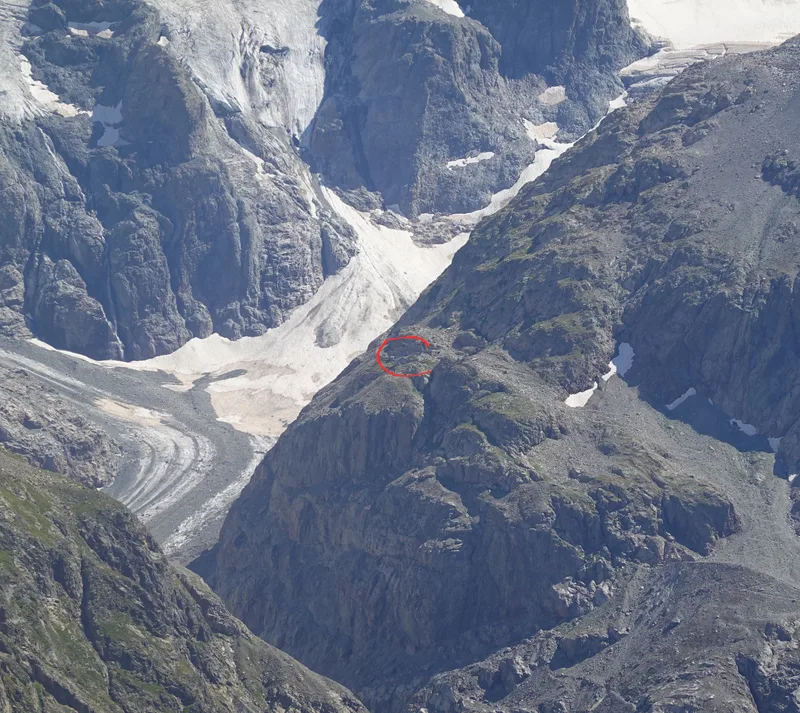 Refuge de la Pilatte from a distance