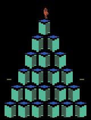 Q-bert level — orange cubes
